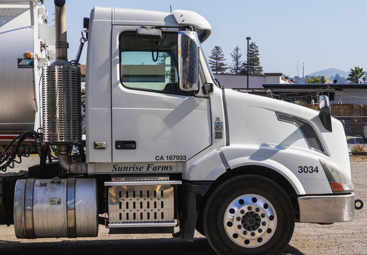 Professional freight truck ready for dispatch