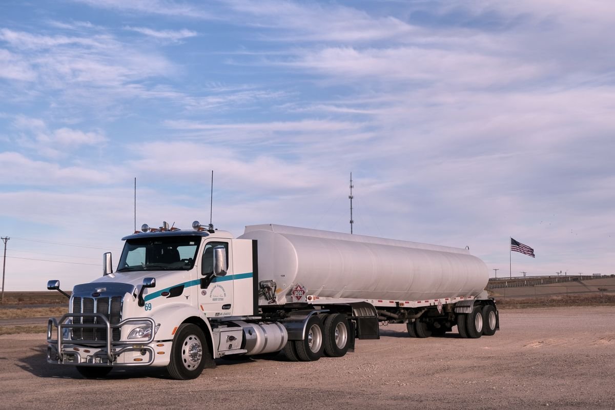Freight truck in active transport operations